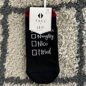 Pure Barre Black and Red Grip Socks